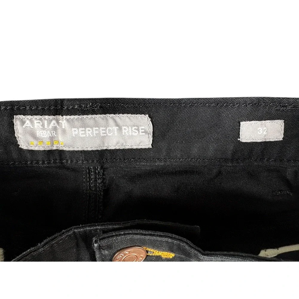 Ariat Rebar Perfect Rise Shorts Men's 32 Black Canvas Rugged Workwear Durable